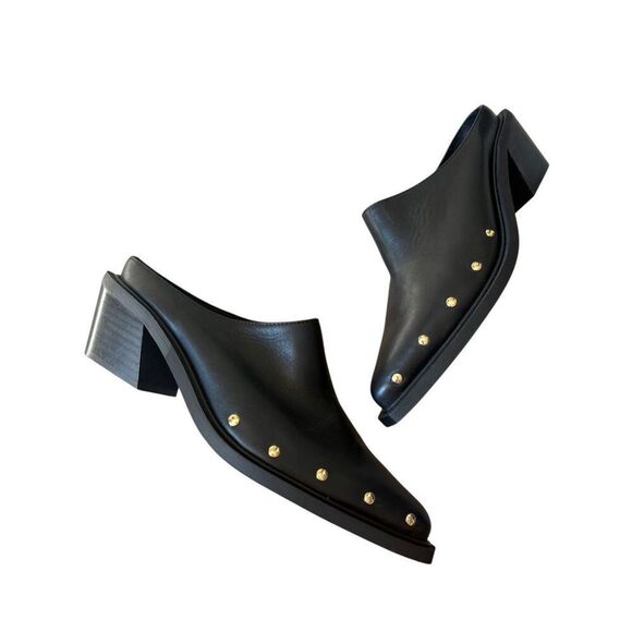 ALOHAS Anthropologie Lorenzo Leather Mules size 40 US 9 9.5 Black - Picture 4 of 11